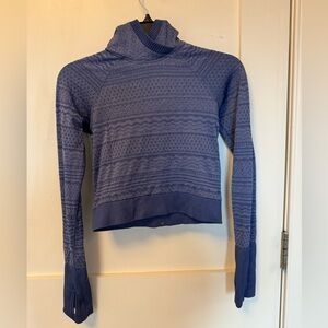 Lululemon Rest Less Hoodie Gatsby Blue White Long Sleeve Athletic Top Size S